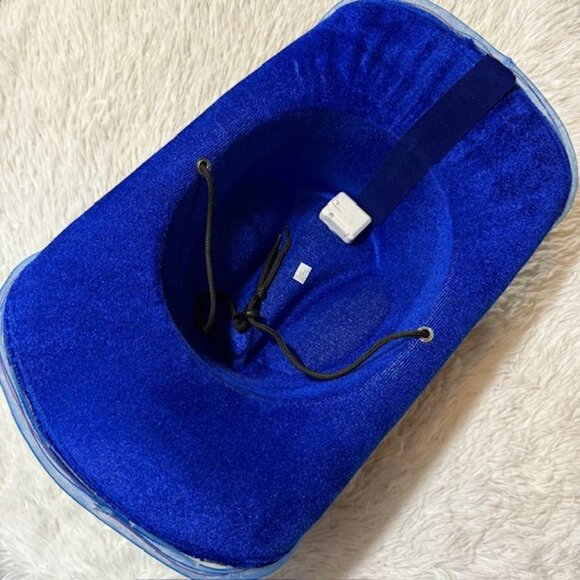 Royal Blue Sequin Felt Western Hat with Adjustable Chin Strap *No Light* - Picture 8 of 9